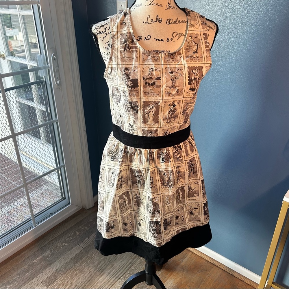 Stylish Black and White Backless Dress Day of the Dead